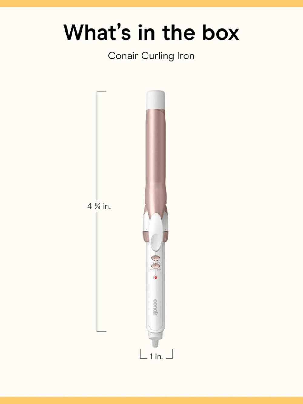 Conair Double Ceramic 1 inch Curling Iron 25mm White Rose Gold CD701GNRC